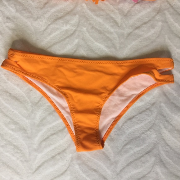 Orange Bikini Cheeky Fringed Cutout Padded - Picture 4 of 8